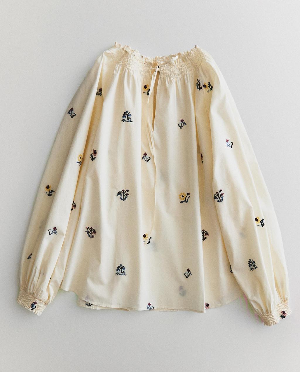 CAMISA PIJAMA BORDADO FLORES
