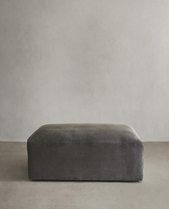 FADED LINEN OTTOMAN