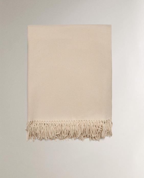 FRINGED WOOL THROW