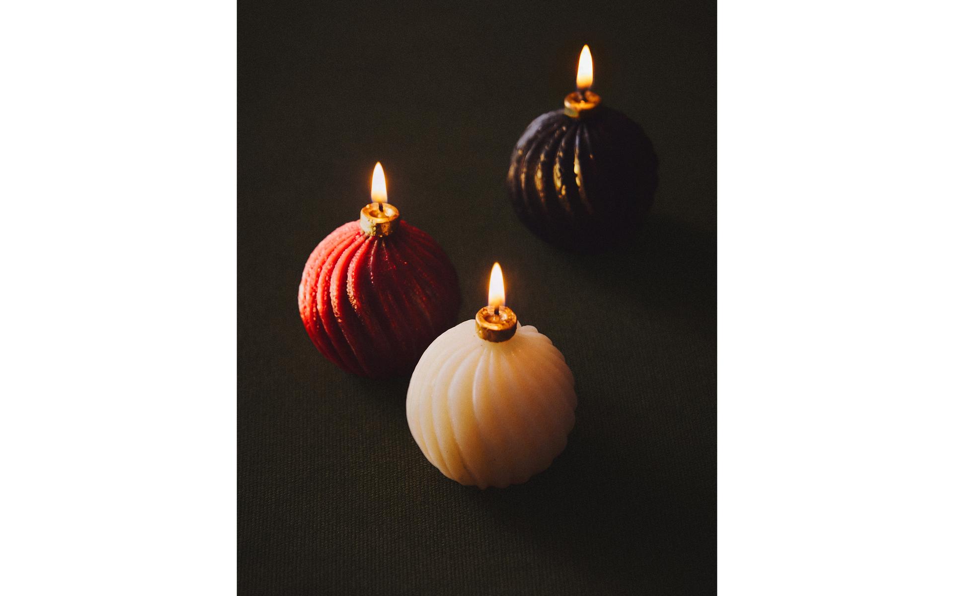 GINGERBREAD BAUBLE SCENTED CANDLE PACK (PACK OF 3)