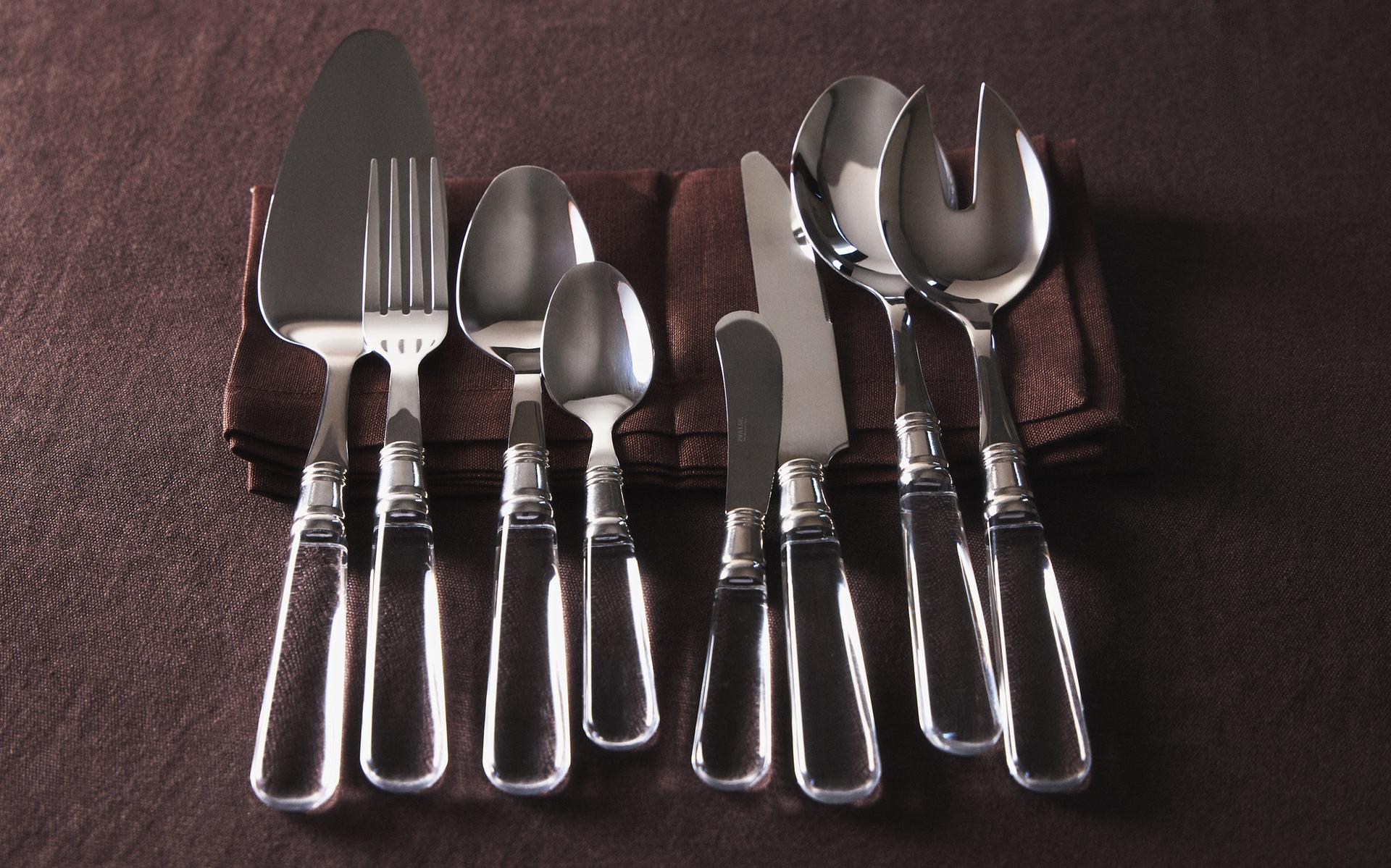 CUTLERY WITH TRANSPARENT HANDLE