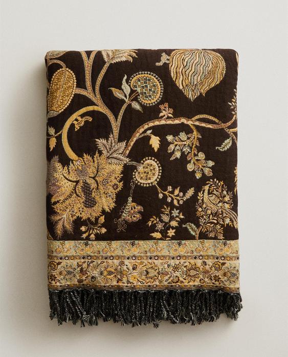 JACQUARD-DECKE BLUMEN