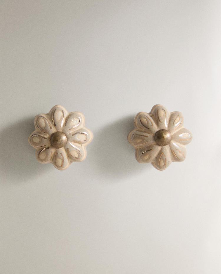 PACK OF CERAMIC FLOWER DOOR KNOBS (PACK OF 2)
