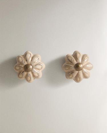 PACK TIRADORES CERÁMICA FLOR (PACK DE 2)