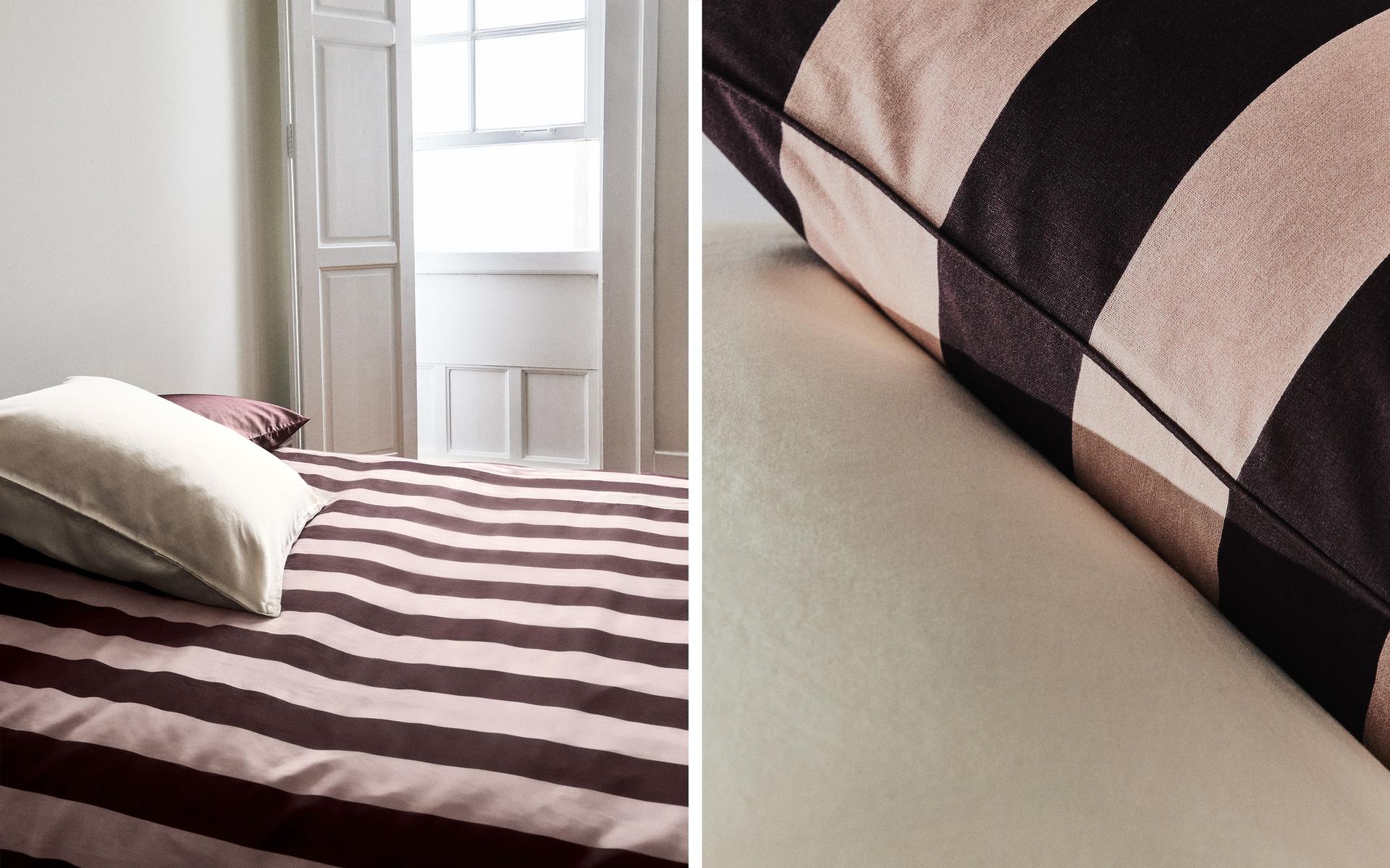 FADED COTTON STRIPE DUVET COVER