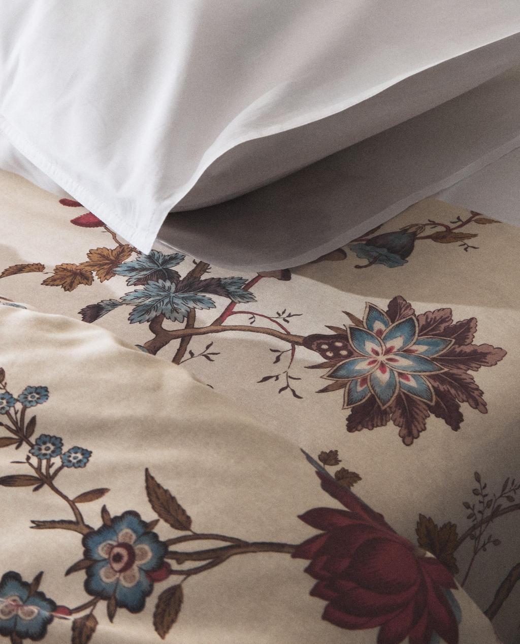 SATIN FLORAL FLAT SHEET | KATHARINE POLE