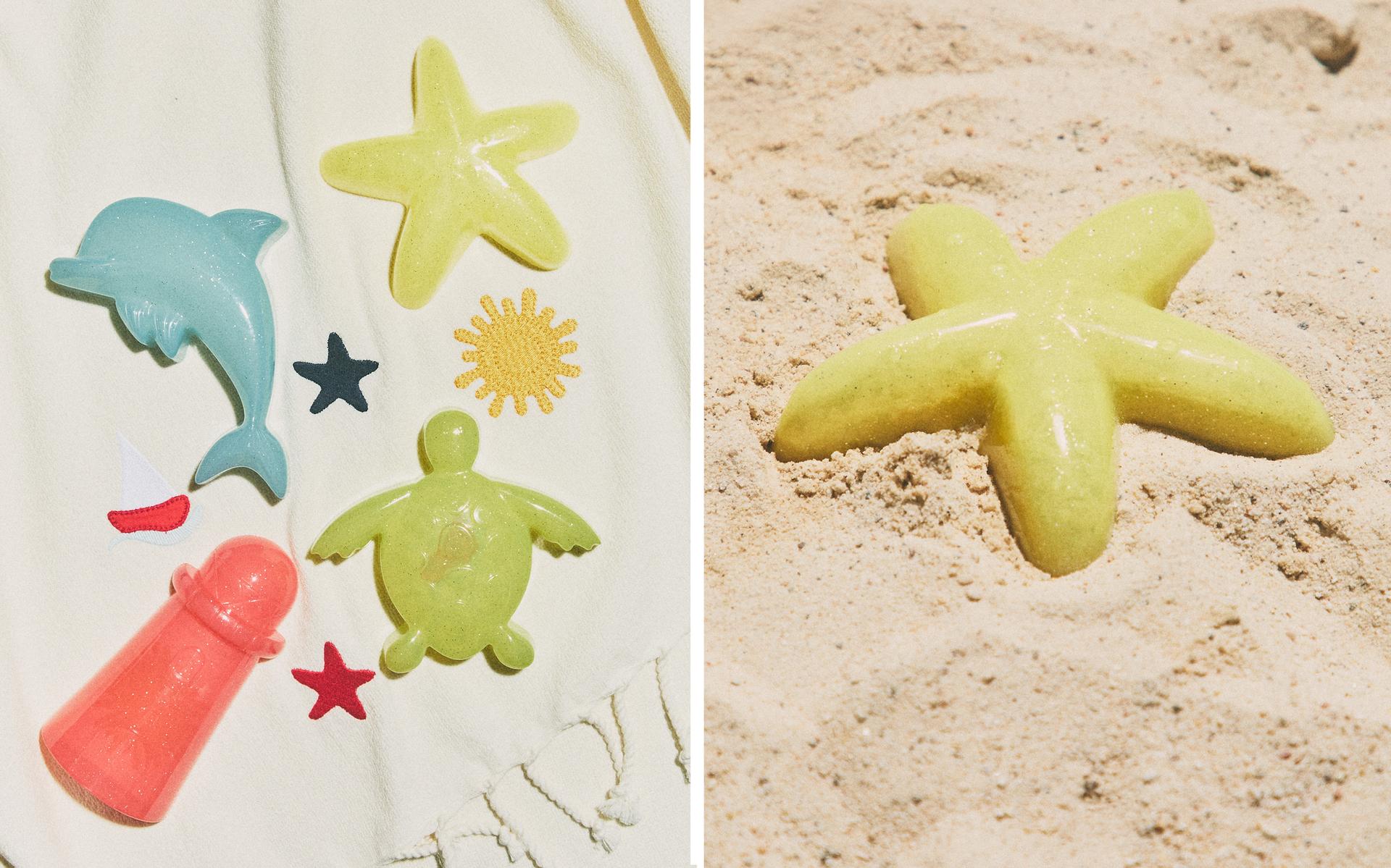 PACK OF KIDS’ GLITTER BEACH MOULDS (PACK OF 4)