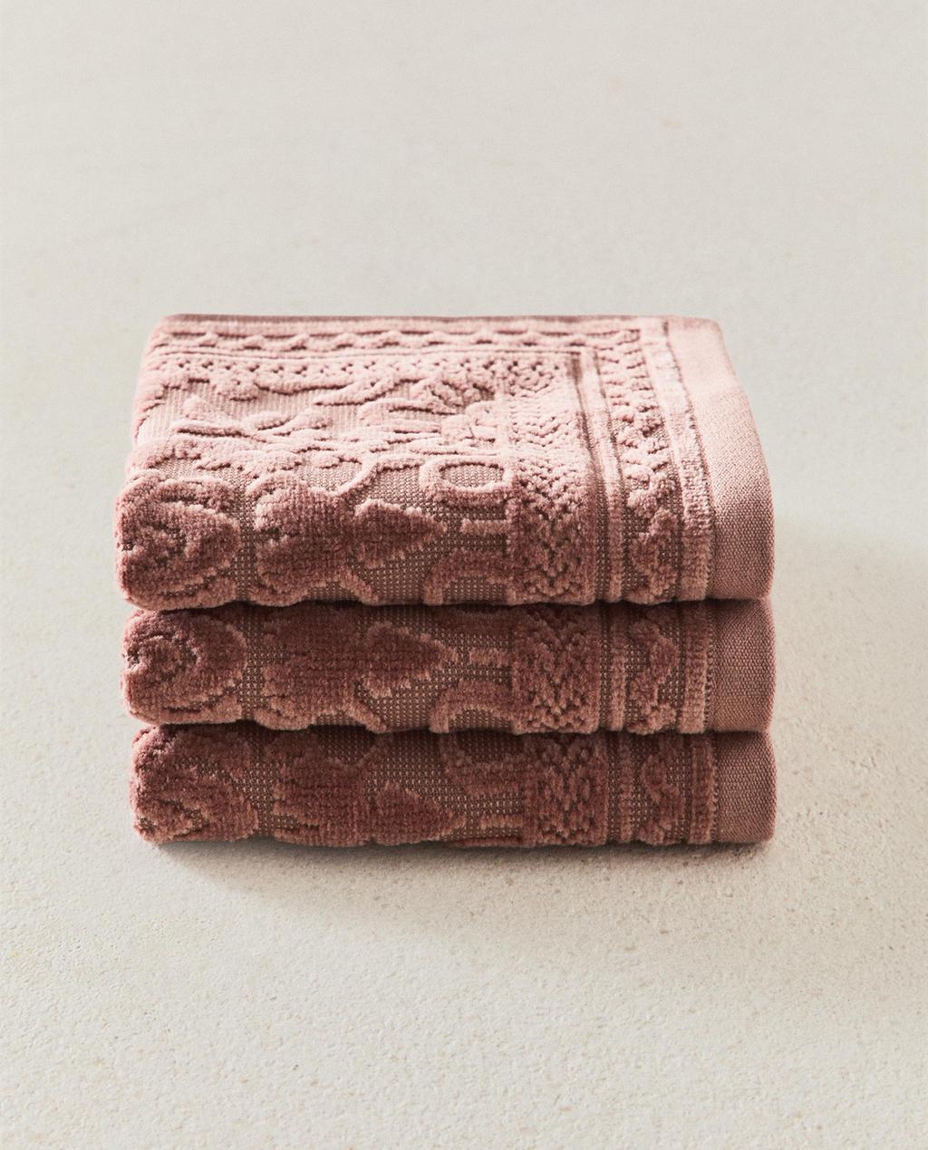 TOALHA DE BANHO JACQUARD FLORAL (CONJUNTO DE 3)