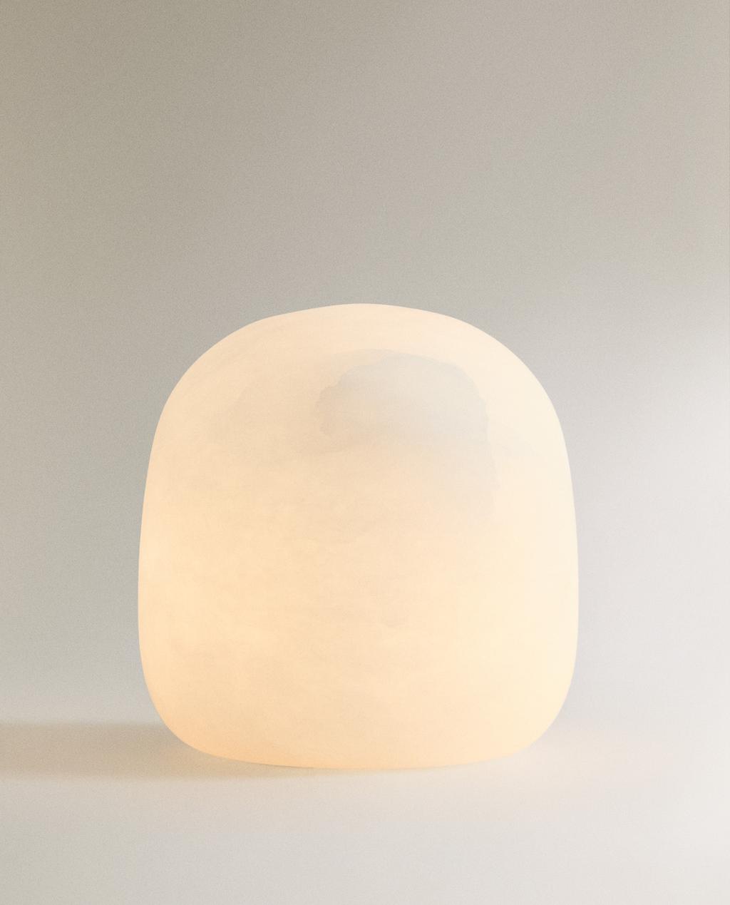 SEMI-OVAL ALABASTER TABLE LAMP