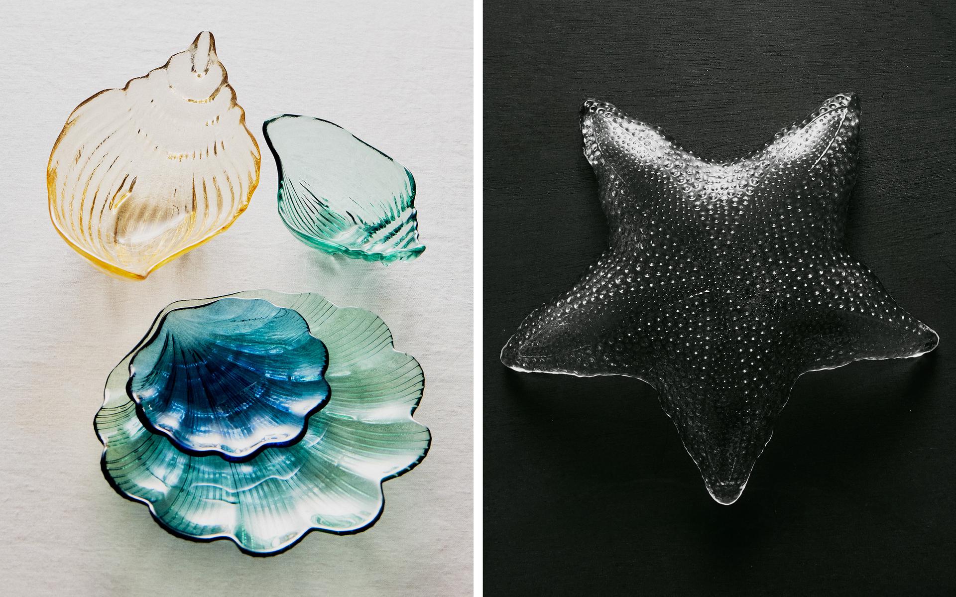 VAISSELLE COQUILLAGES ET ÉTOILES DE MER