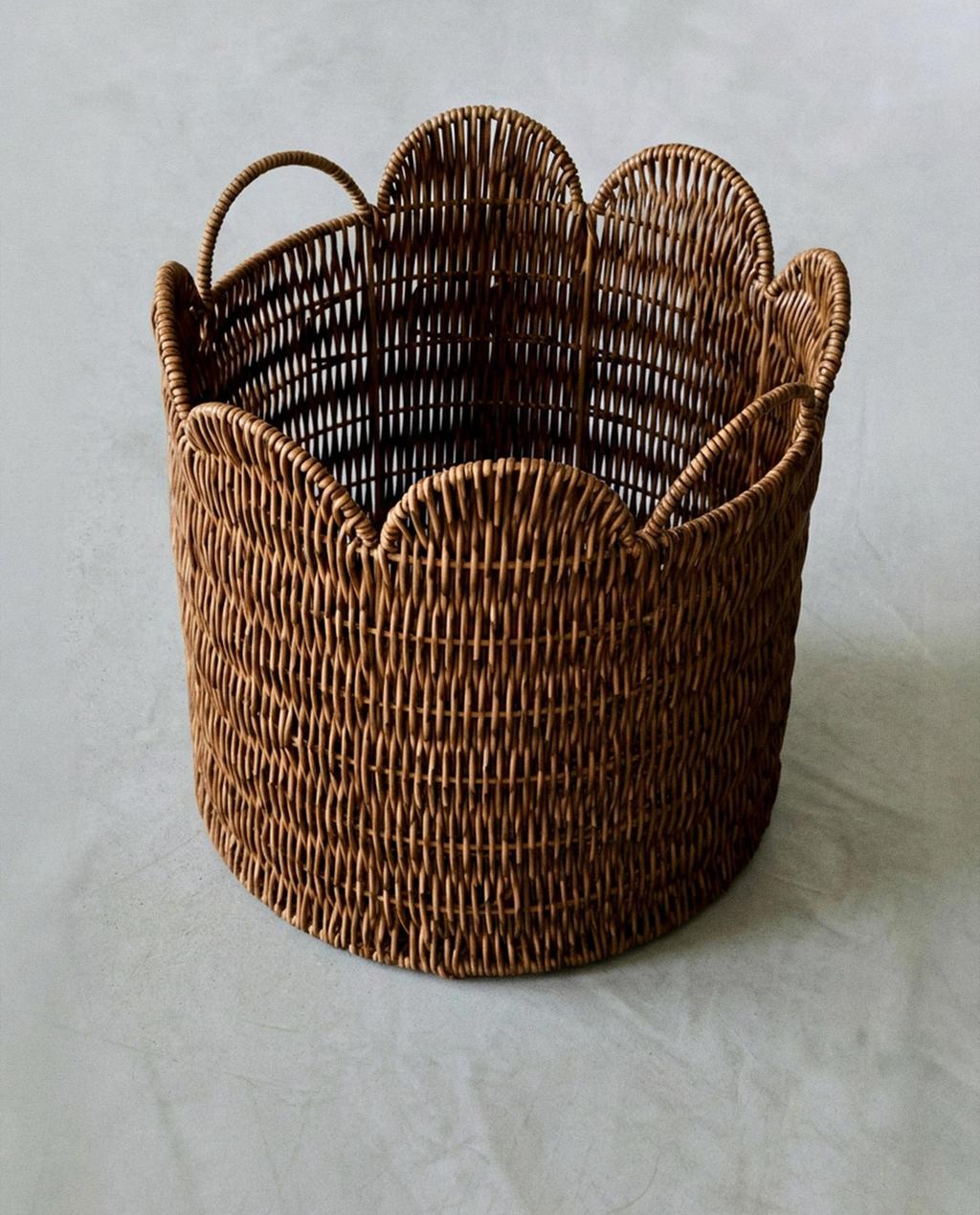 CESTA REDONDA ONDAS PLÁSTICO RECICLADO