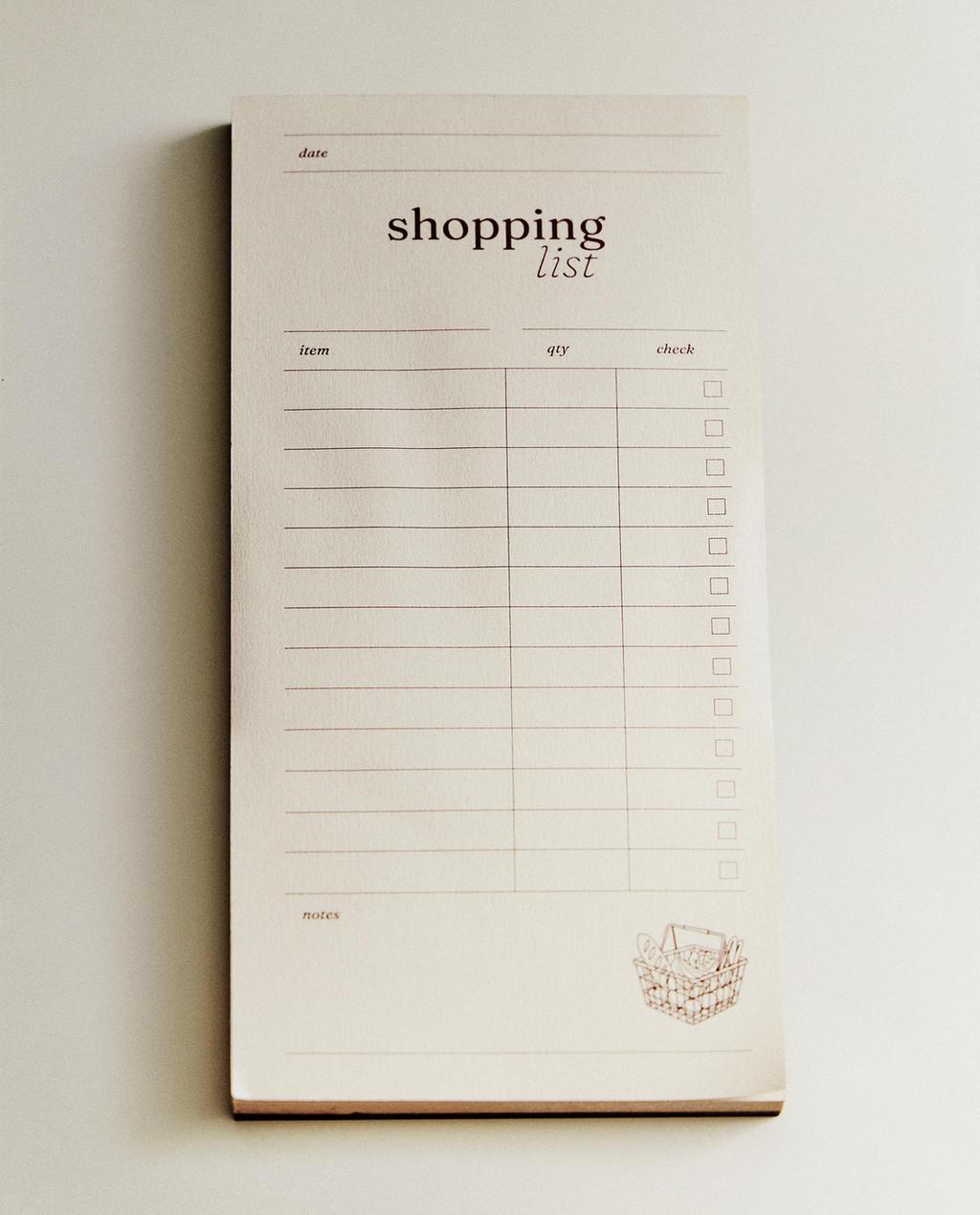 INDKØBSLISTE-NOTESBOG