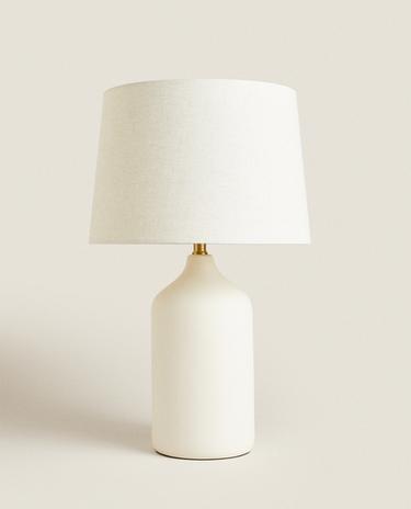 LAMPA STOŁOWA Z BIAŁĄ CERAMICZNĄ PODSTAWĄ