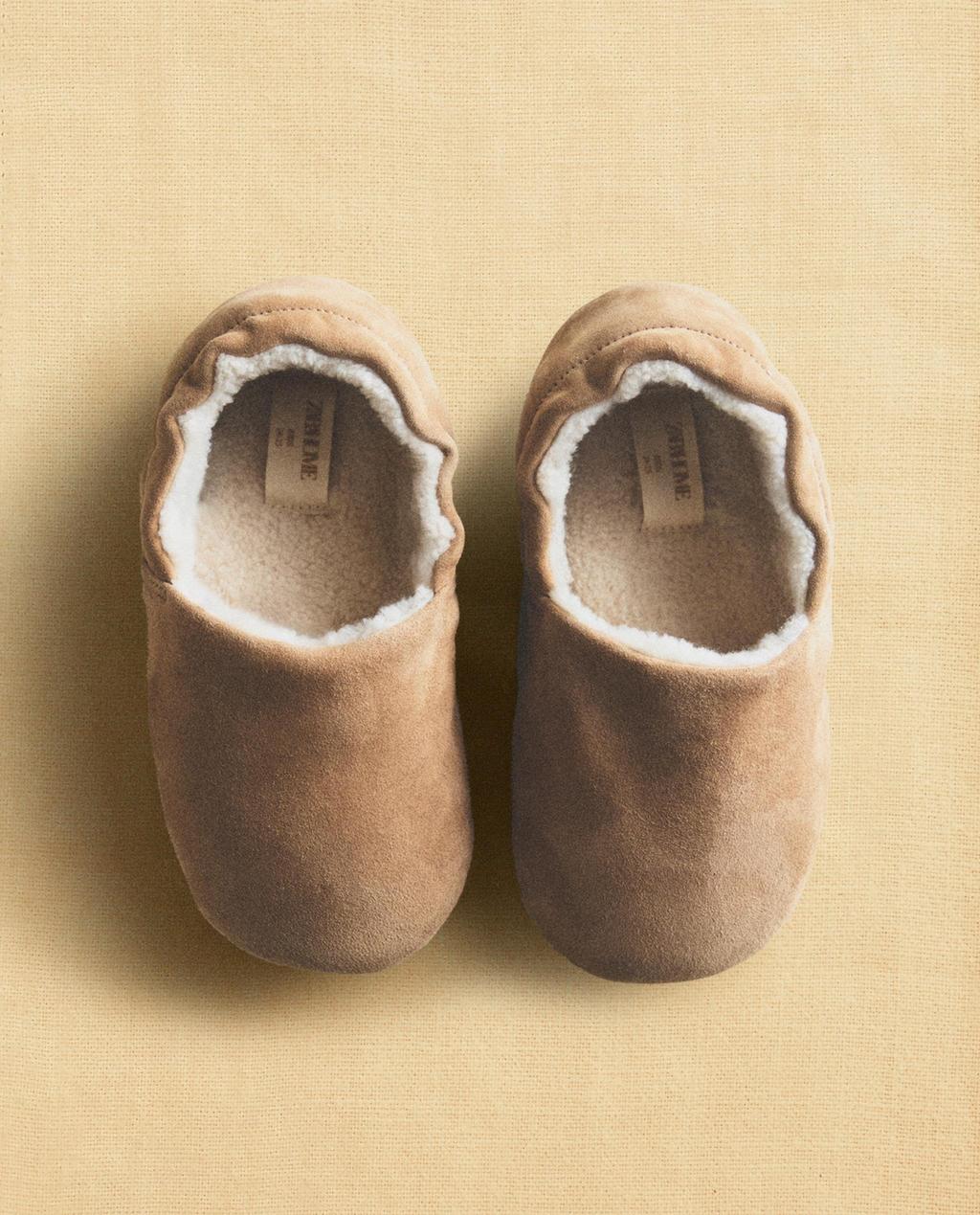 CHAUSSONS ENFANT CUIR CHAUD