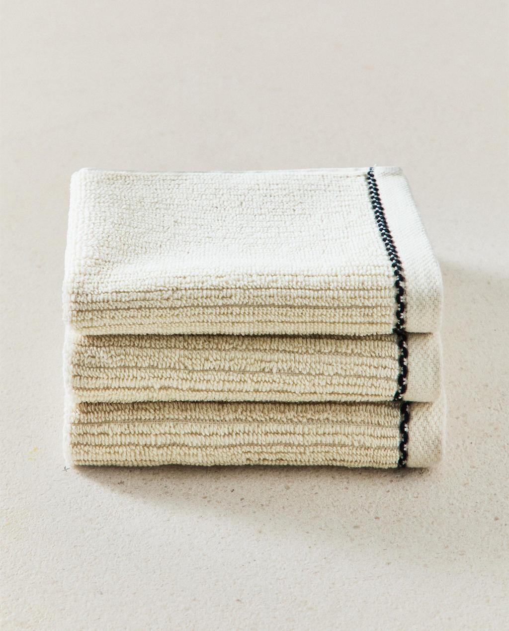TOALLA TOCADOR PESPUNTE (PACK DE 3)