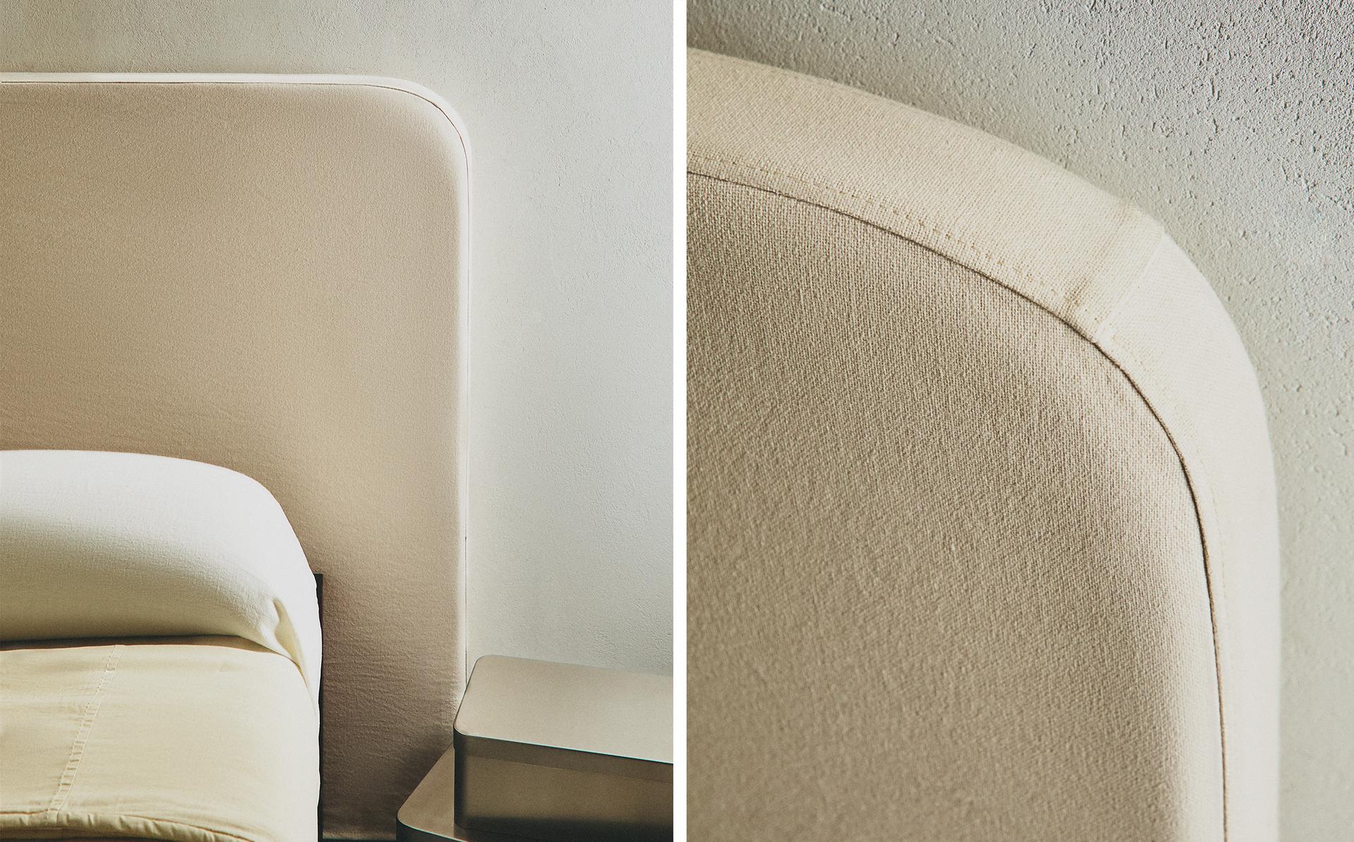 ROUNDED HEADBOARD WITH LINEN COVER
