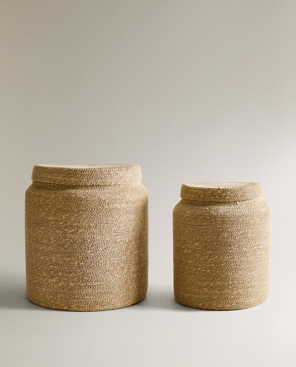 SEAGRASS BASKET WITH LID