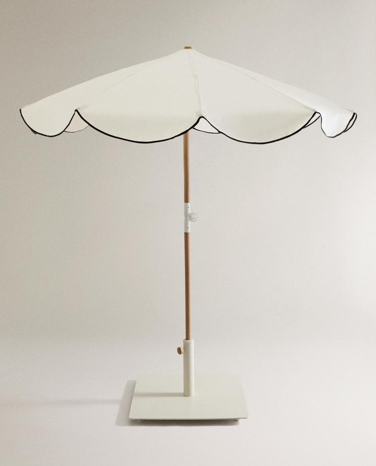 PARASOL DE PLAGE BORDURE CONTRASTÉE (Ø 160 CM)