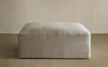 WASHED LINEN FOOTSTOOL