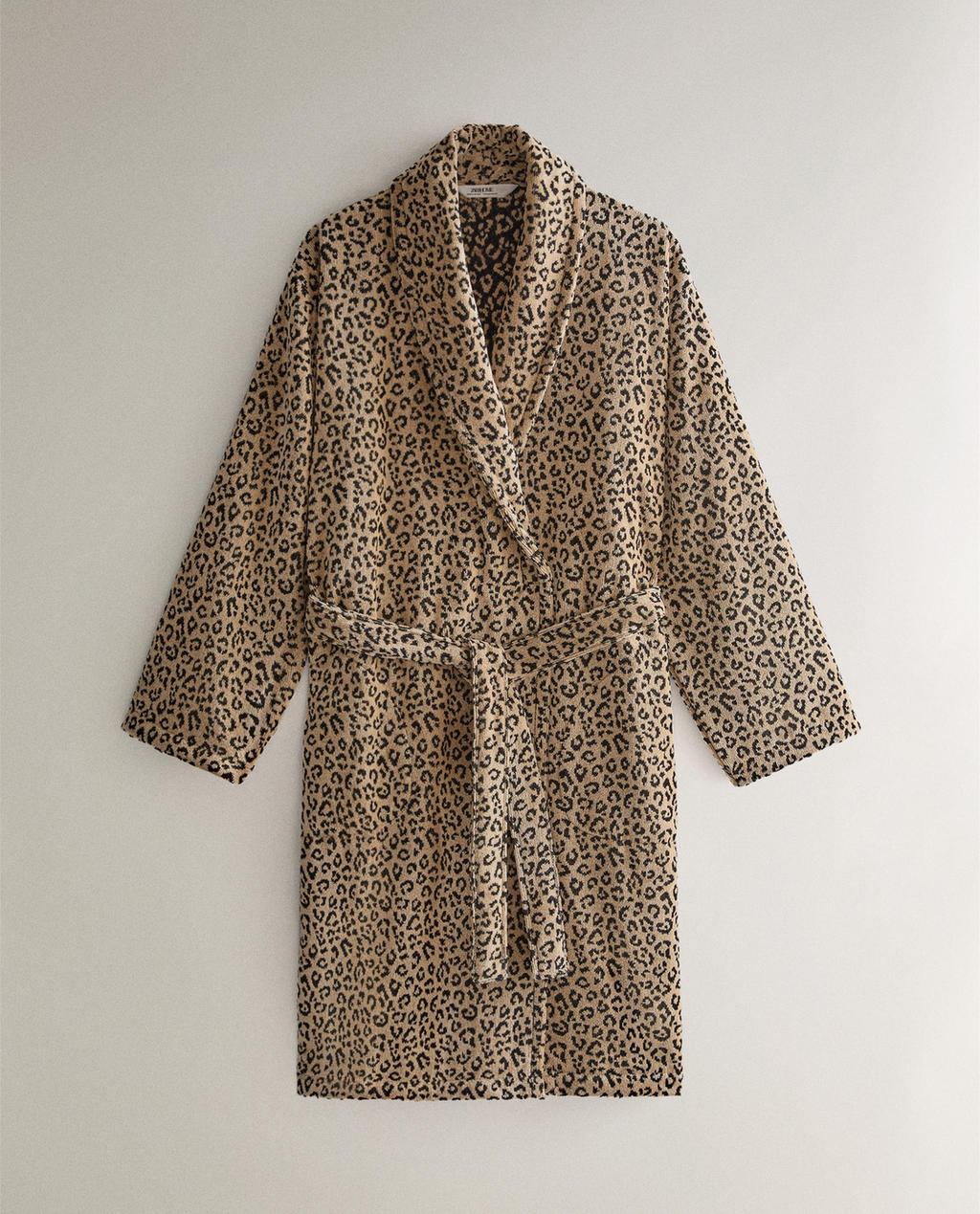 ANIMAL PRINT VELOUR DRESSING GOWN