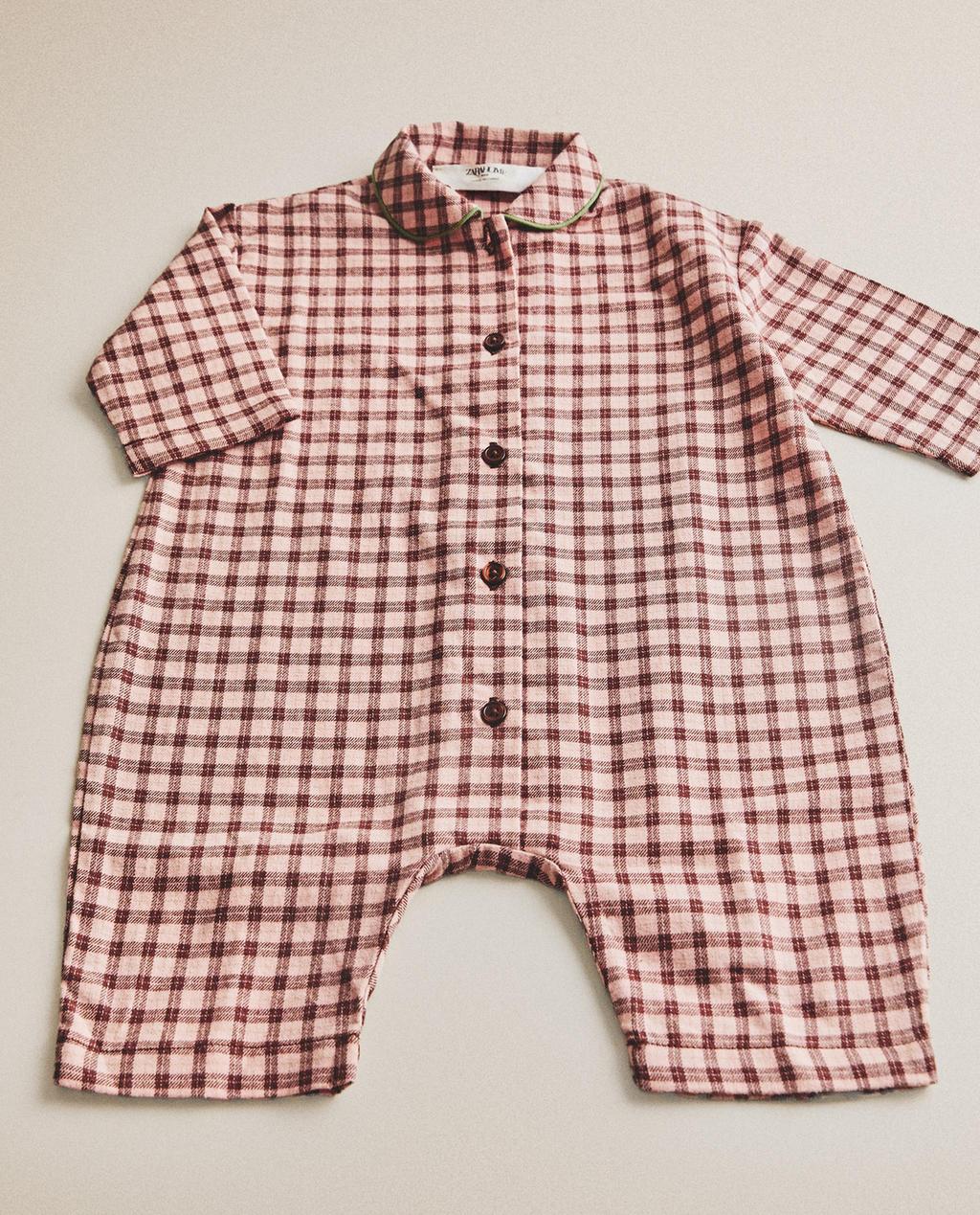 BABY CHECK FLANNEL ROMPER