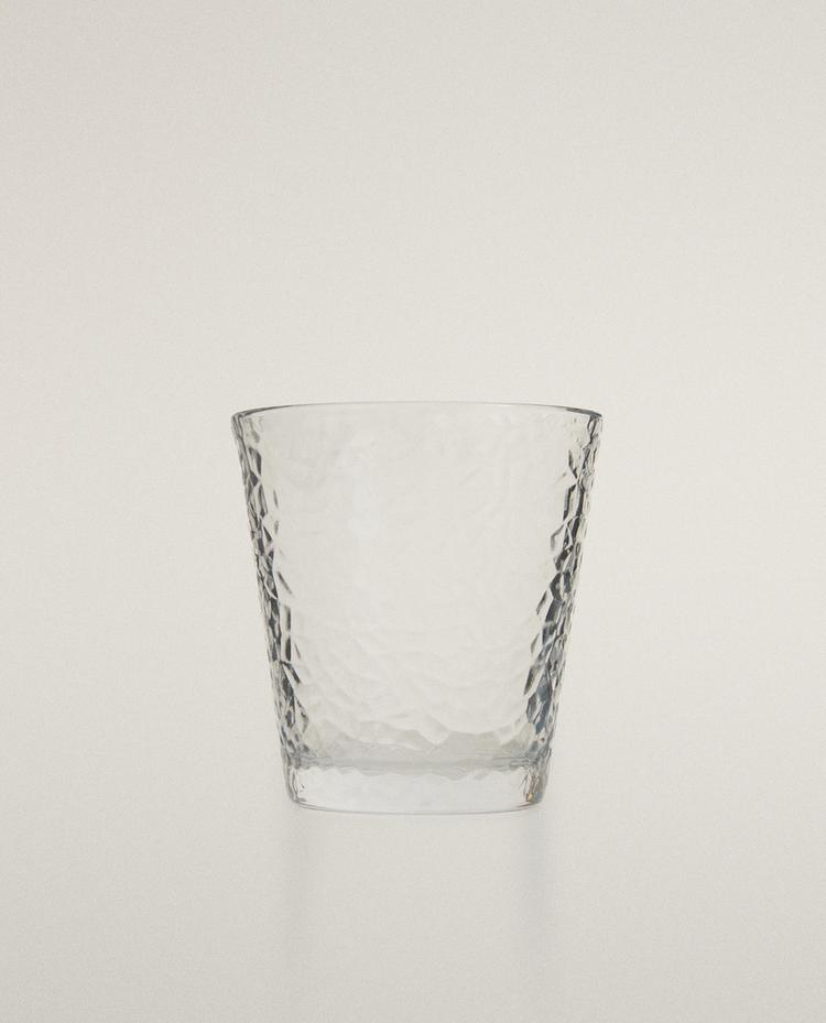 RAISED HONEYCOMB DESIGN GLASS TUMBLER