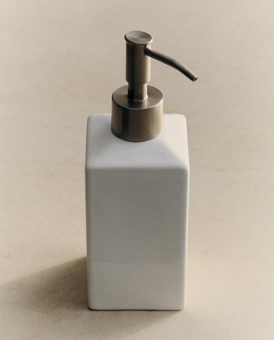 HVID SÆBEDISPENSER I LERTØJ