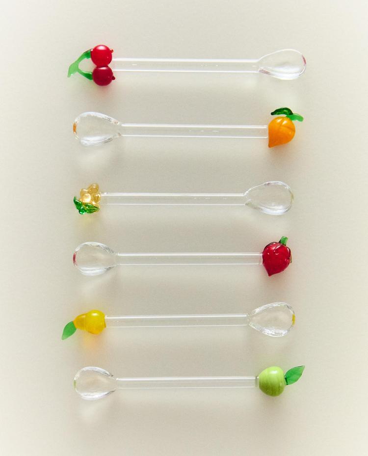 PACK OF GLASS FRUIT DESSERT SPOONS (PACK OF 6)