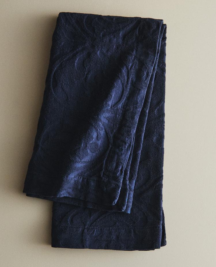 LOT DE SERVIETTES JACQUARD FLEURI (LOT DE 2)