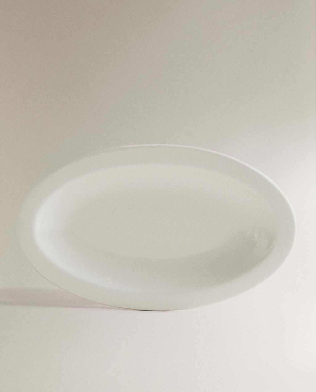 DECORATIVE CREAM CERAMIC TRAY