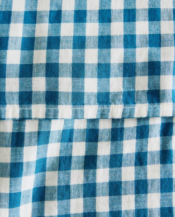 KIDS' CHECK MUSLIN FLAT SHEET