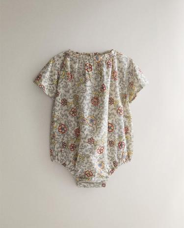 GRENOUILLÈRE BÉBÉ FLEURS