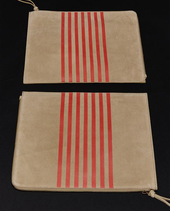 SUEDE DOCUMENT CLUTCH