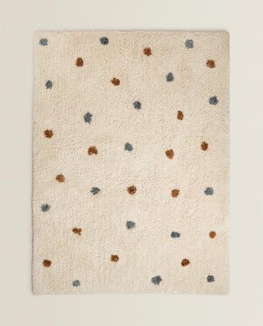 TAPIS ENFANT RECTANGULAIRE TEXTURÉ POIS