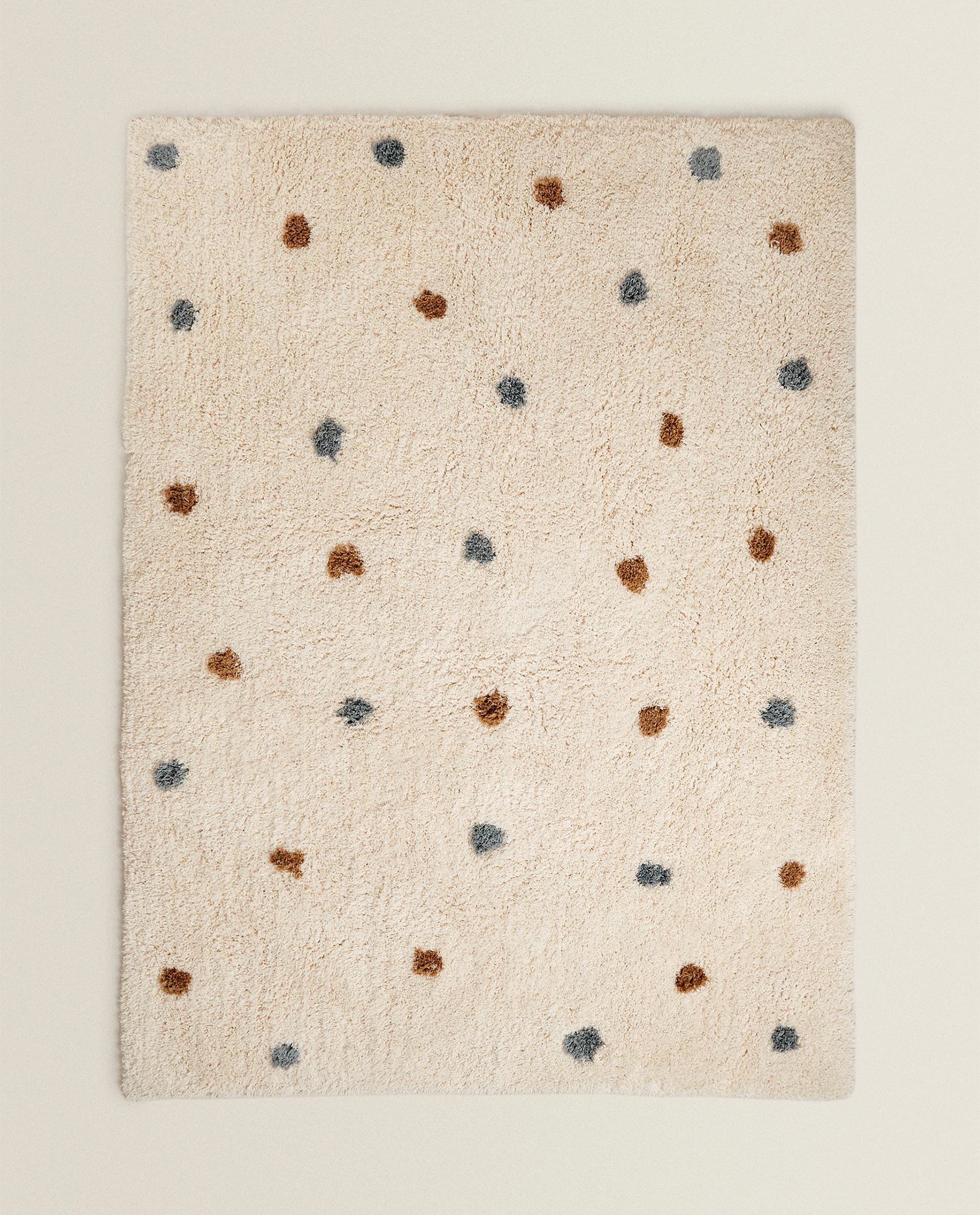 KIDS' RECTANGULAR TEXTURED POLKA DOT RUG KIDS' RECTANGULAR TEXTURED POLKA DOT RUG