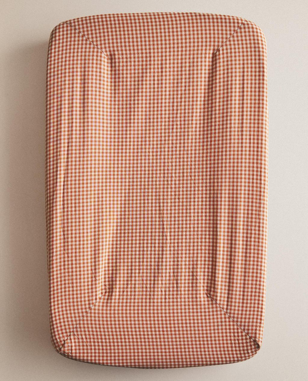 GINGHAM COTTON BABY CHANGING MAT COVER