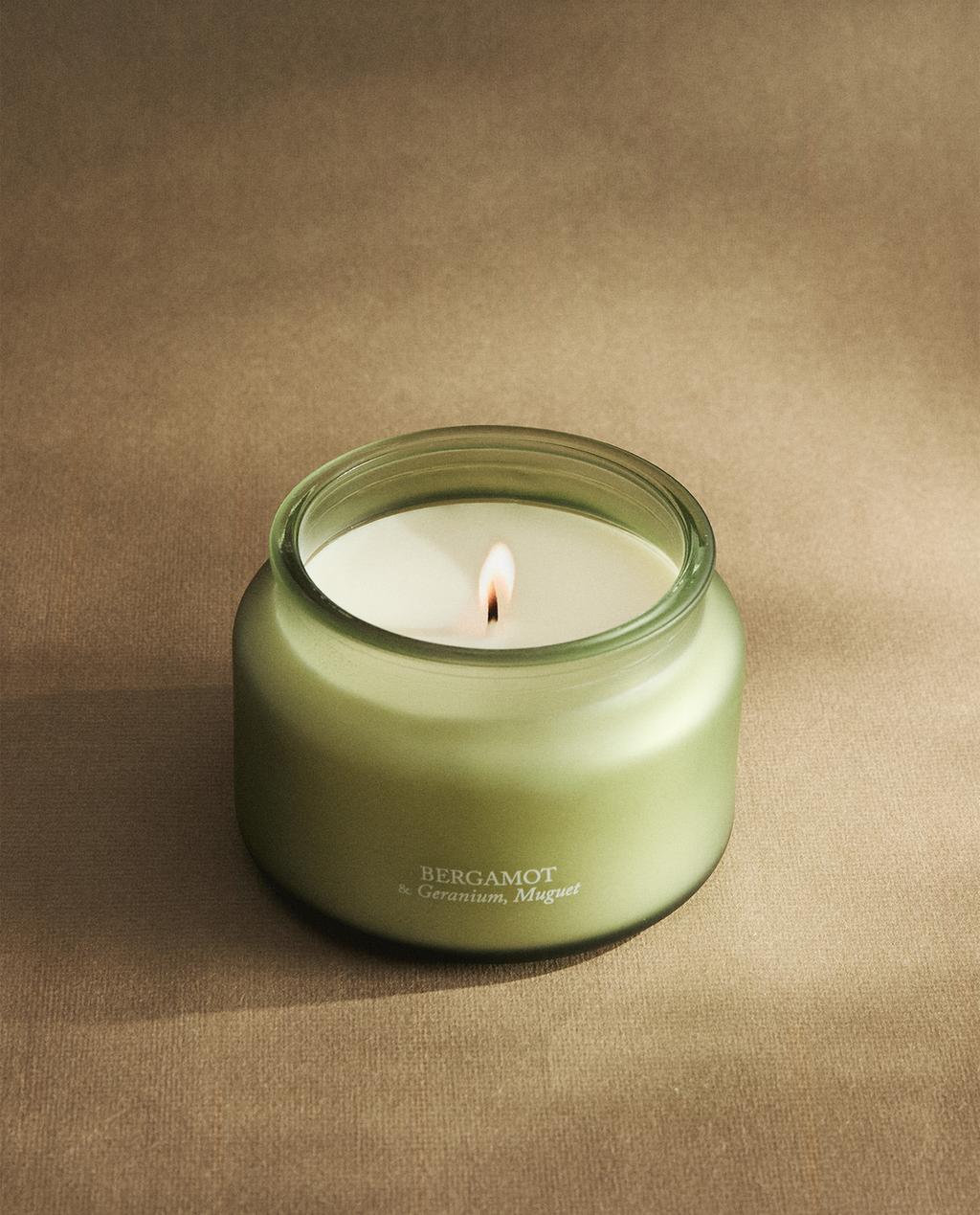 (240 G) VELA AROMÁTICA BERGAMOT & GERANIUM, MUGUET