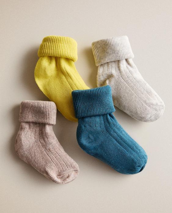 MULTICOLOURED BABY SOCKS (PACK OF 4)