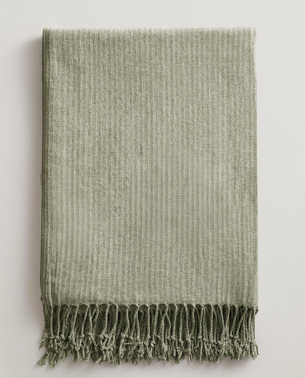 STRIPED CHENILLE THROW
