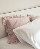 JACQUARD CUSHION COVER WITH RUFFLE