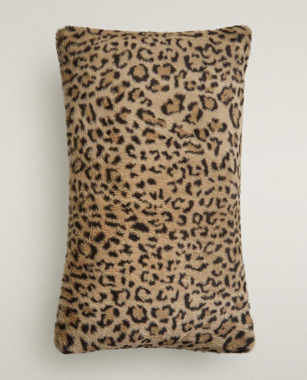 LEOPARD FUR CUSHION COVER