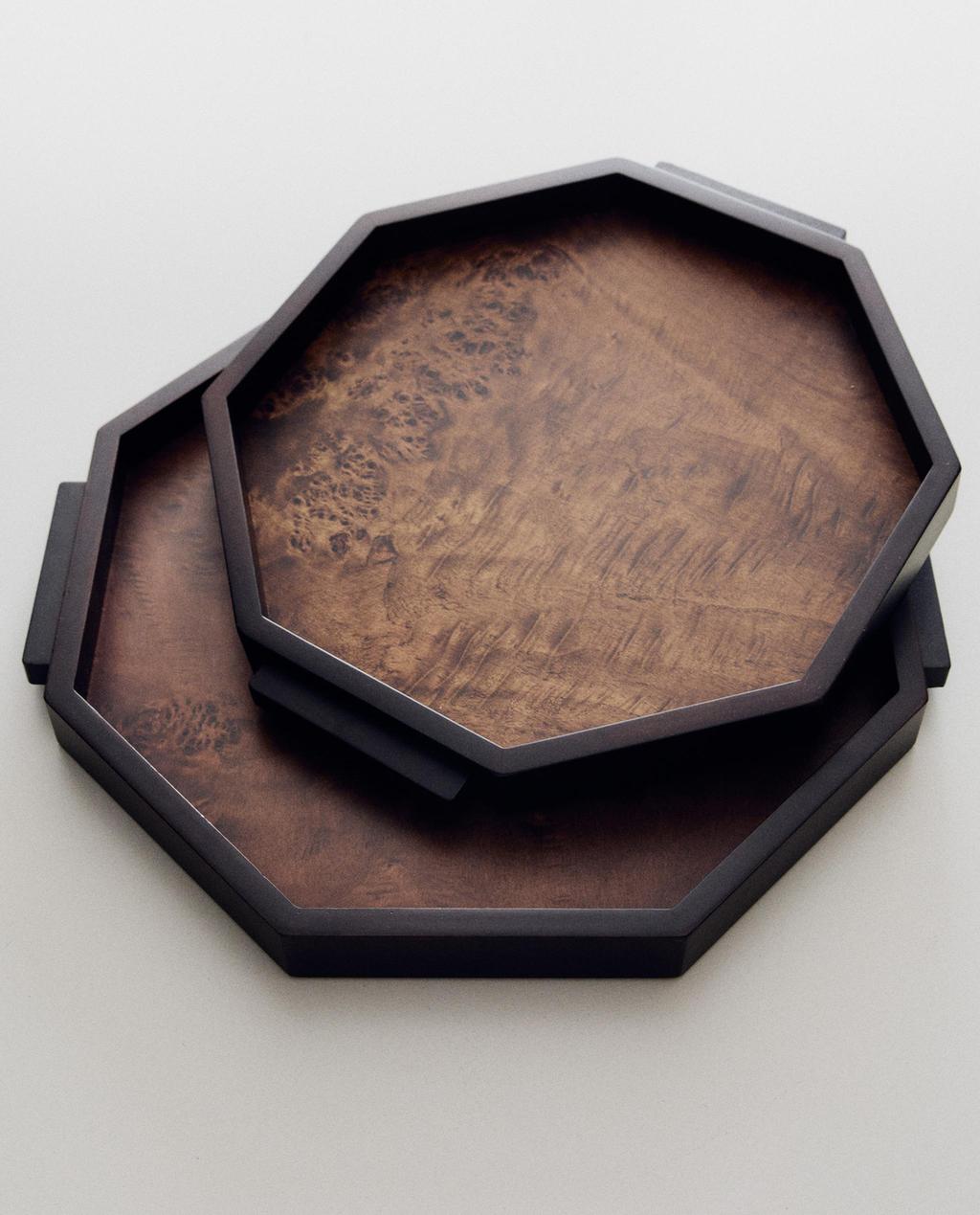 OCTAGONAL WOODEN TRAY