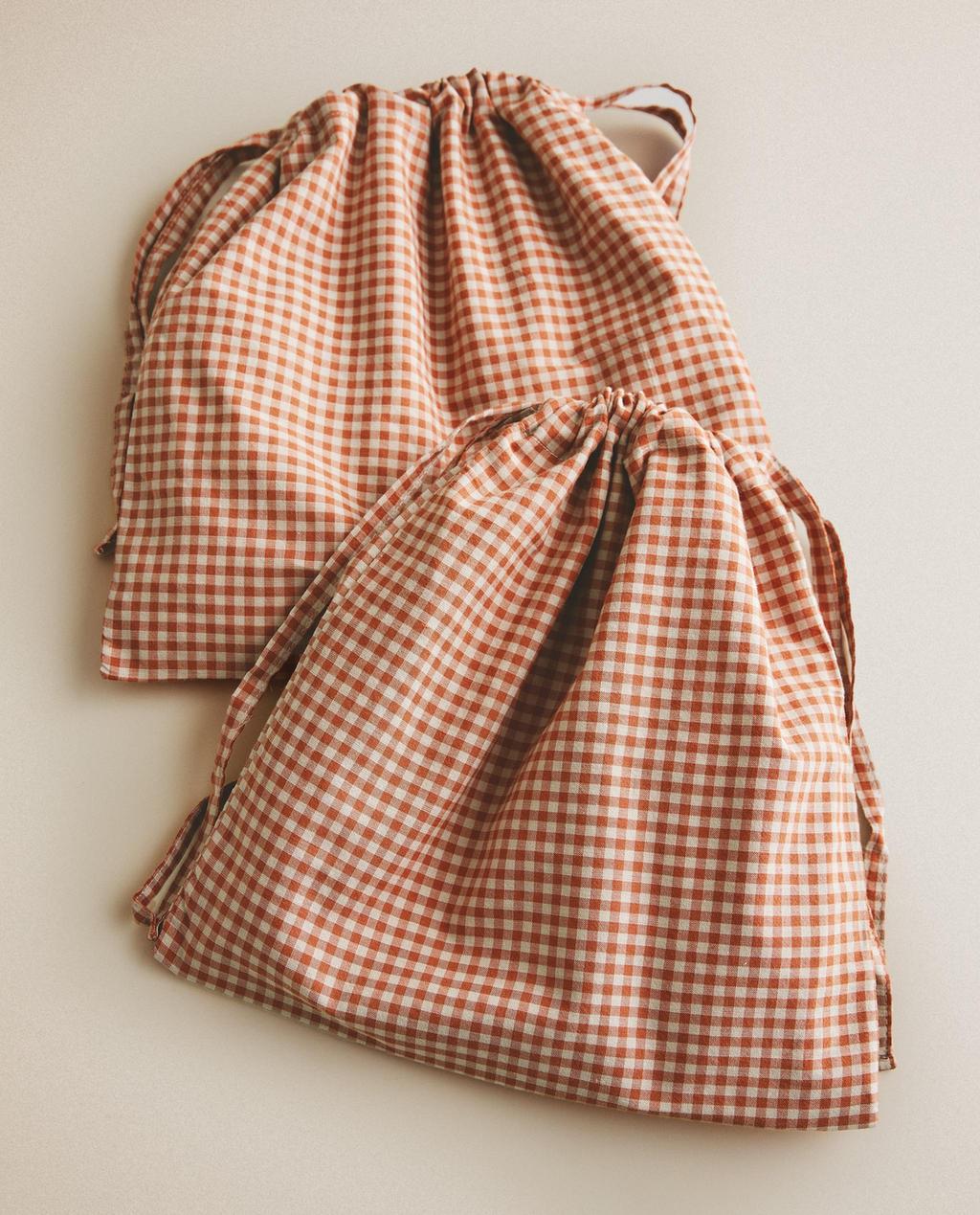 VICHY COTTON BABY BAGS (PACK OF 2)