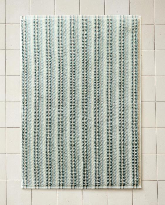 STRIPED COTTON BATH MAT
