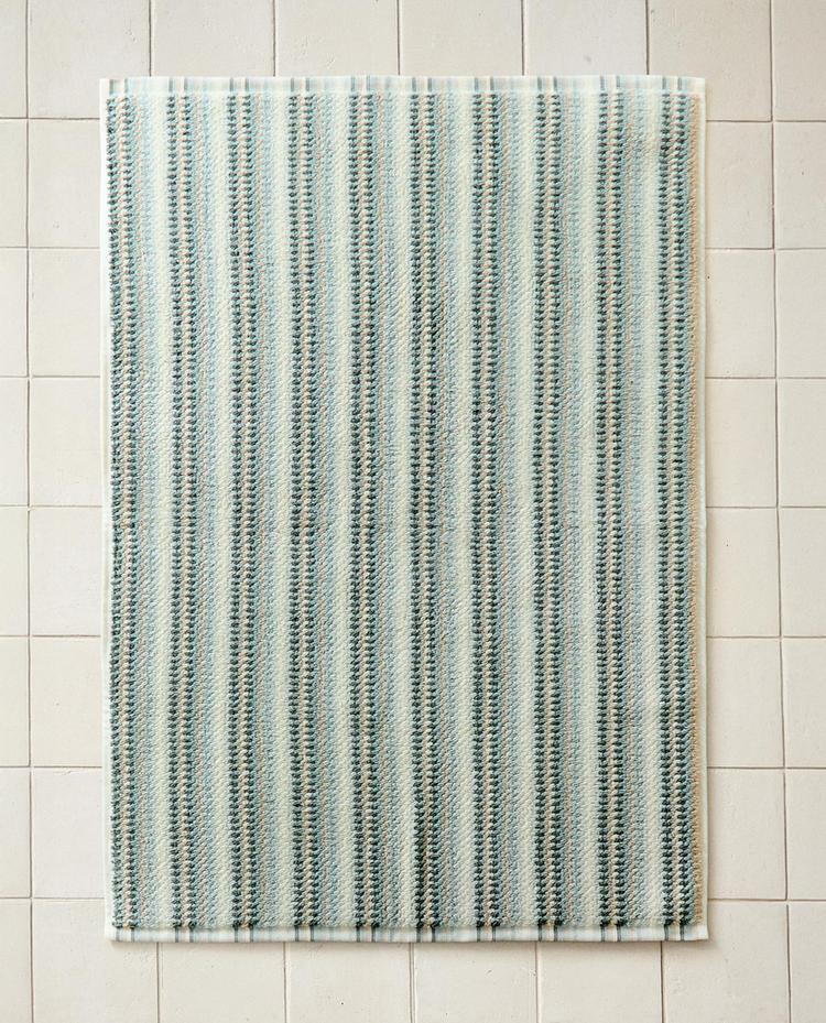 STRIPED COTTON BATH MAT