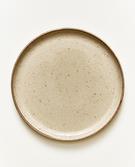 PORCELAIN DESSERT PLATE WITH ANTIQUE FINISH RIM