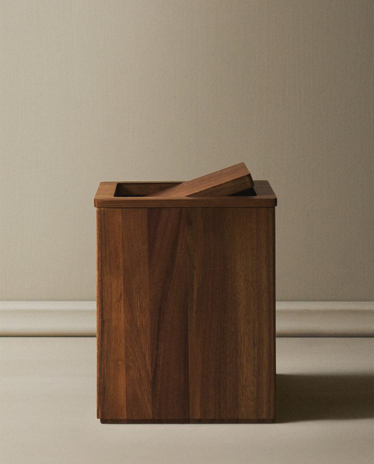 PAPELERA BAÑO CUADRADA MADERA