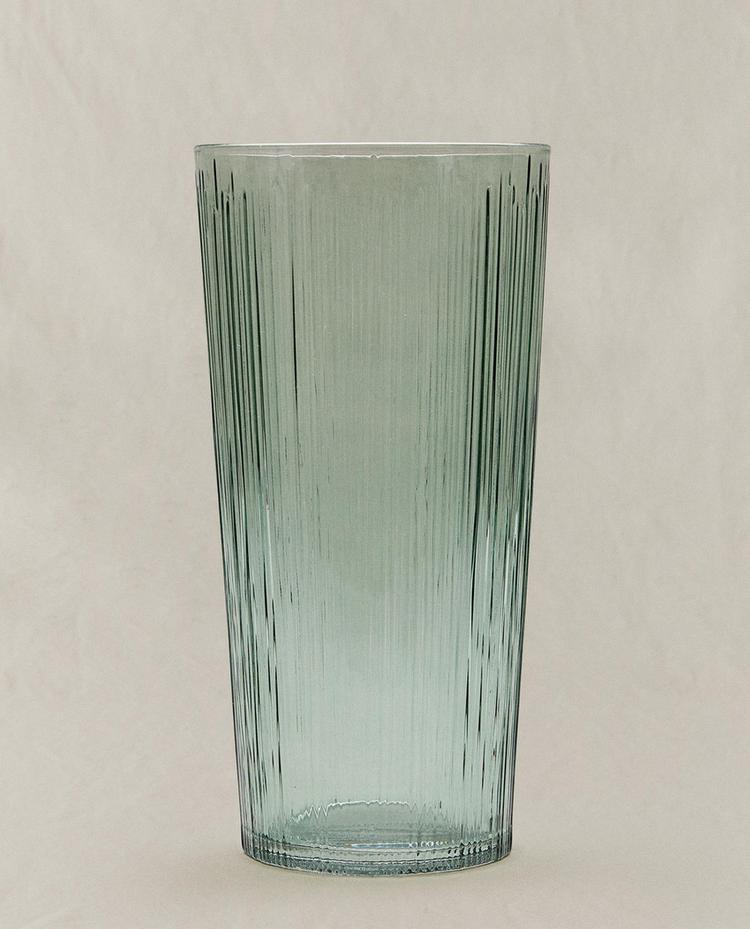 DECORATIVE TALL GLASS VASE