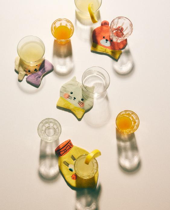 PACK OF KIDS' SHAPED COASTERS X THE ANIMALS OBSERVATORY (PACK OF 4)