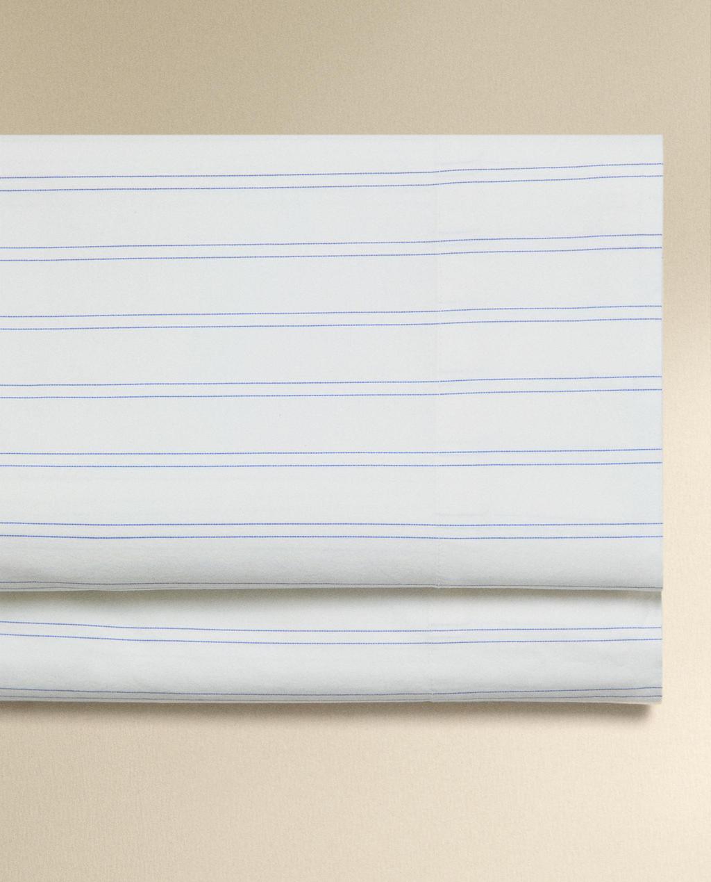 COTTON FLAT SHEET WITH DOUBLE STRIPES